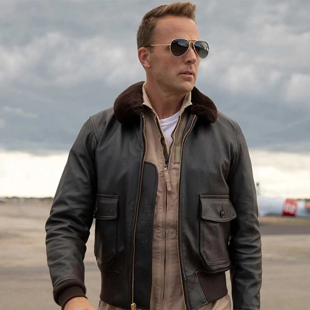 USN G1 Leather Flight Jacket | Men's Goatskin Leather Jacket