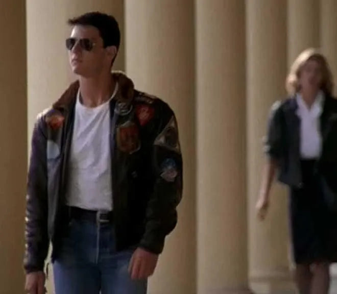Cockpit USA Men's Reproduction Top Gun G-1 Leather Flight Jacket in brown goatskin made in USA — view 6 of 8 — view 6 of 8