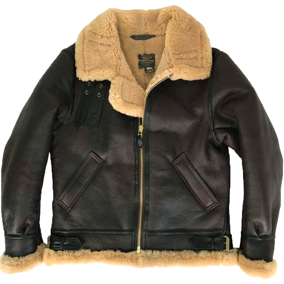 Cockpit USA Mens Spitfire B-3 Sheepskin Bomber Jacket