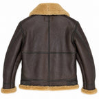 Back view of Cockpit USA Men's Spitfire B-3 Bomber Jacket with paneled leather design