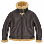 Cockpit USA Men's Spitfire B-3 Jacket on flat lay fully zipped with collar buckled