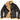 Front view of Cockpit USA Men's Spitfire B-3 Bomber Jacket partially unzipped to show shearling lining made in USA
