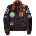 Cockpit USA Men’s Top Gun Maverick G-1 Leather Flight Jacket | Official U.S. Navy Goatskin Bomber – Made in USA