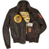 Interior view of Cockpit USA Men's Black Eagle Flight Jacket showing “Black Cats” lining and tags