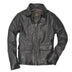 Front view of Cockpit USA Men's USN Carrier Leather Jacket with buttoned flap pockets made in USA