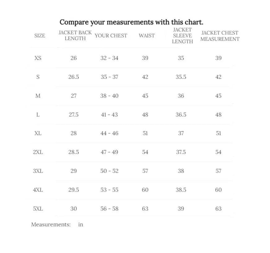 Cockpit USA Men's USN N1 Bedford Cord Deck Jacket (Colors: Navy & Sage) size chart