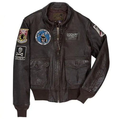 Cockpit USA Men's USS Forrestal Carrier Pilot's Vietnam Flight Jacket