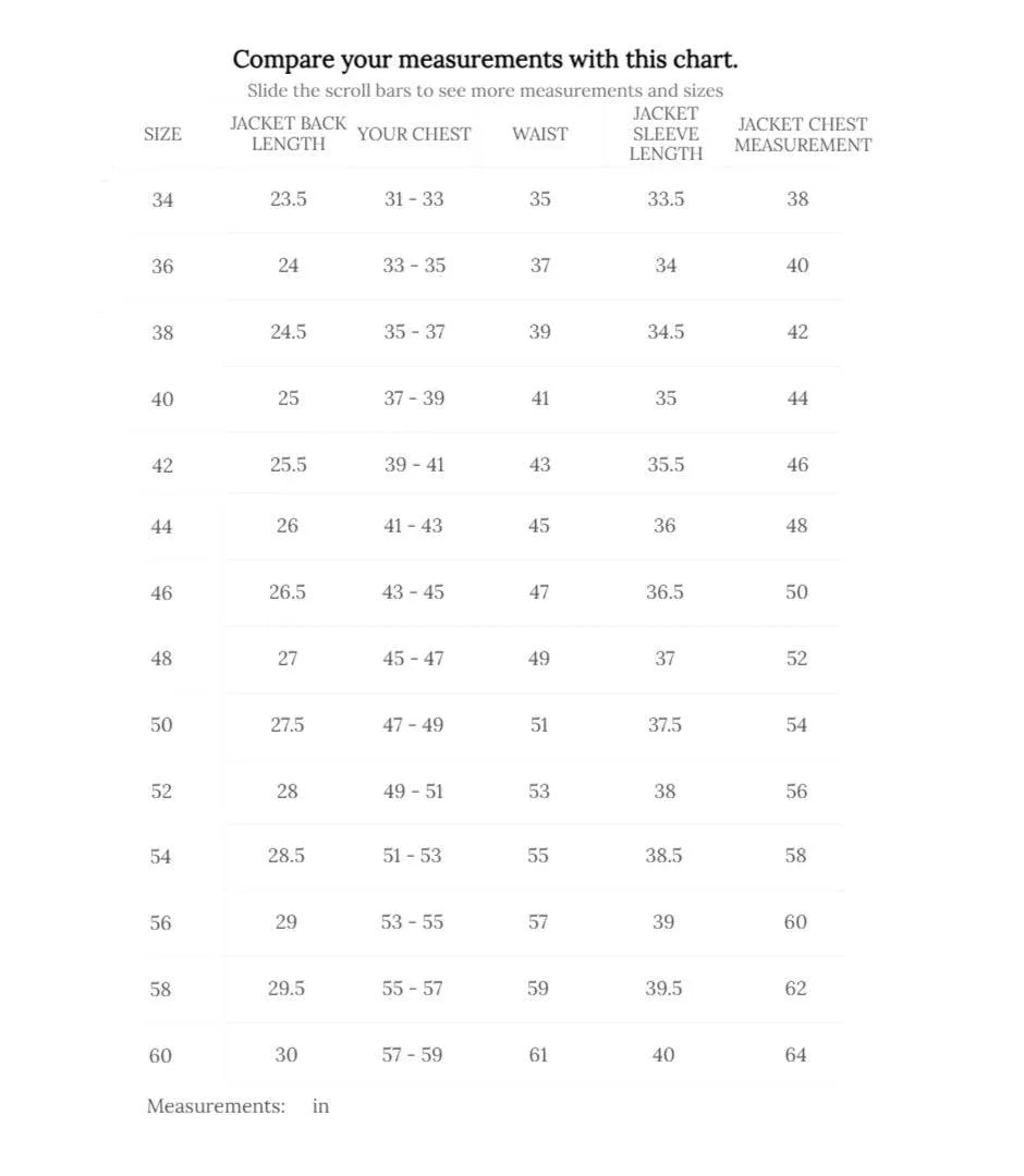 Cockpit USA Men's USS Forrestal Carrier Pilot's Vietnam Flight Jacket size chart