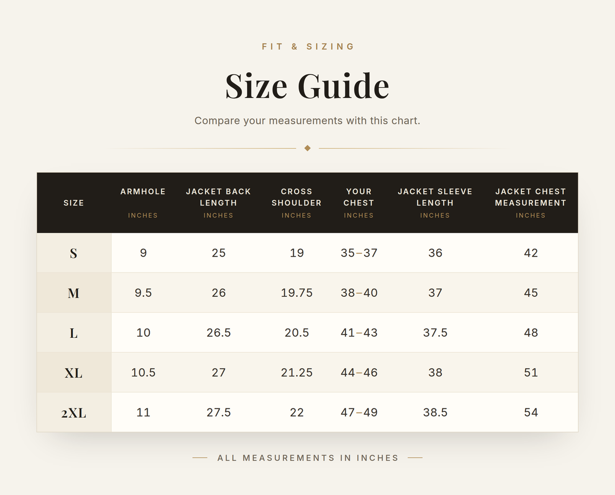 Cockpit USA Men's Wool-Lined WWII American Tanker Jacket - British Khaki — size chart