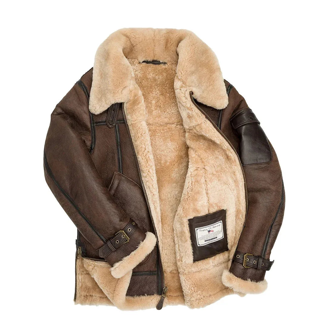 Cockpit USA Mens Super Fortress Sheepskin Bomber Jacket