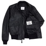 Inside view of the SWO Surface Warfare Jacket showing smooth lining and official Navy certification label