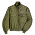 Front view of Cockpit USA WEP USN/USMC Jacket in olive green with flap pockets and Velcro name patch