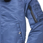 Close-up of the sleeve pocket and snap-button hand pocket on the B-15 Jacket.