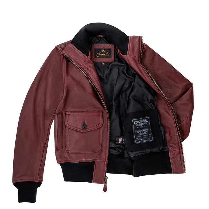 Cockpit USA Womens Amelia Jacket in Burgundy - Legendary USA