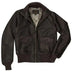 Front view of Cockpit USA Women's Amelia leather jacket with open collar, made in USA