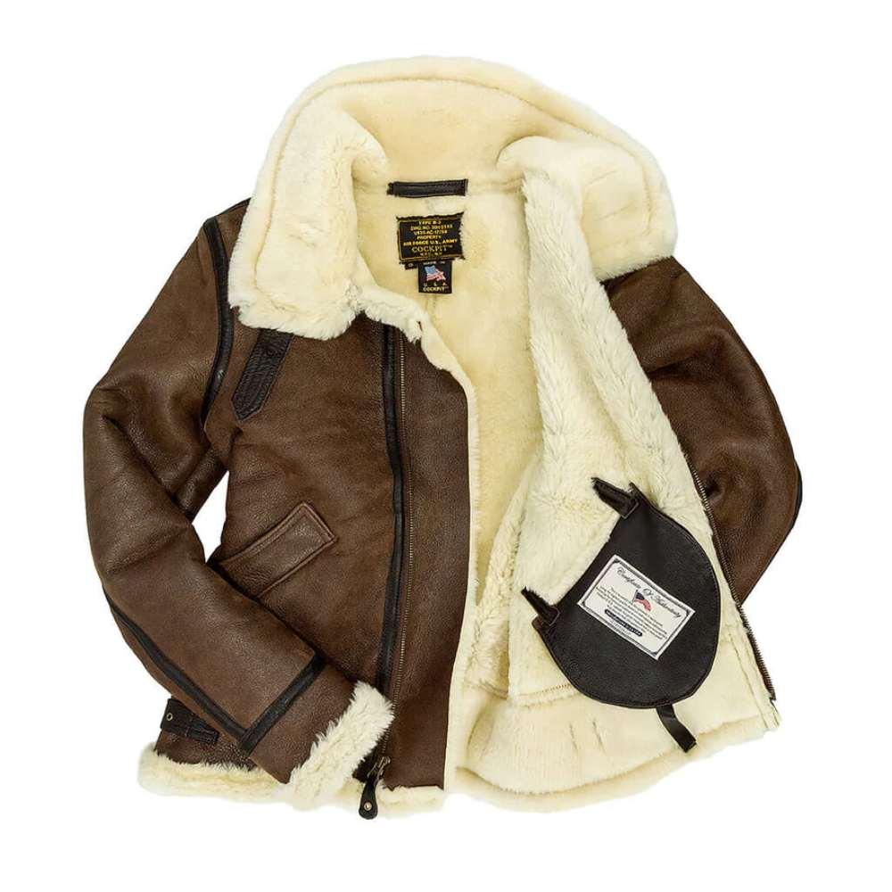 Cockpit USA Womens B-3 Sheepskin Bomber Jacket - Legendary USA