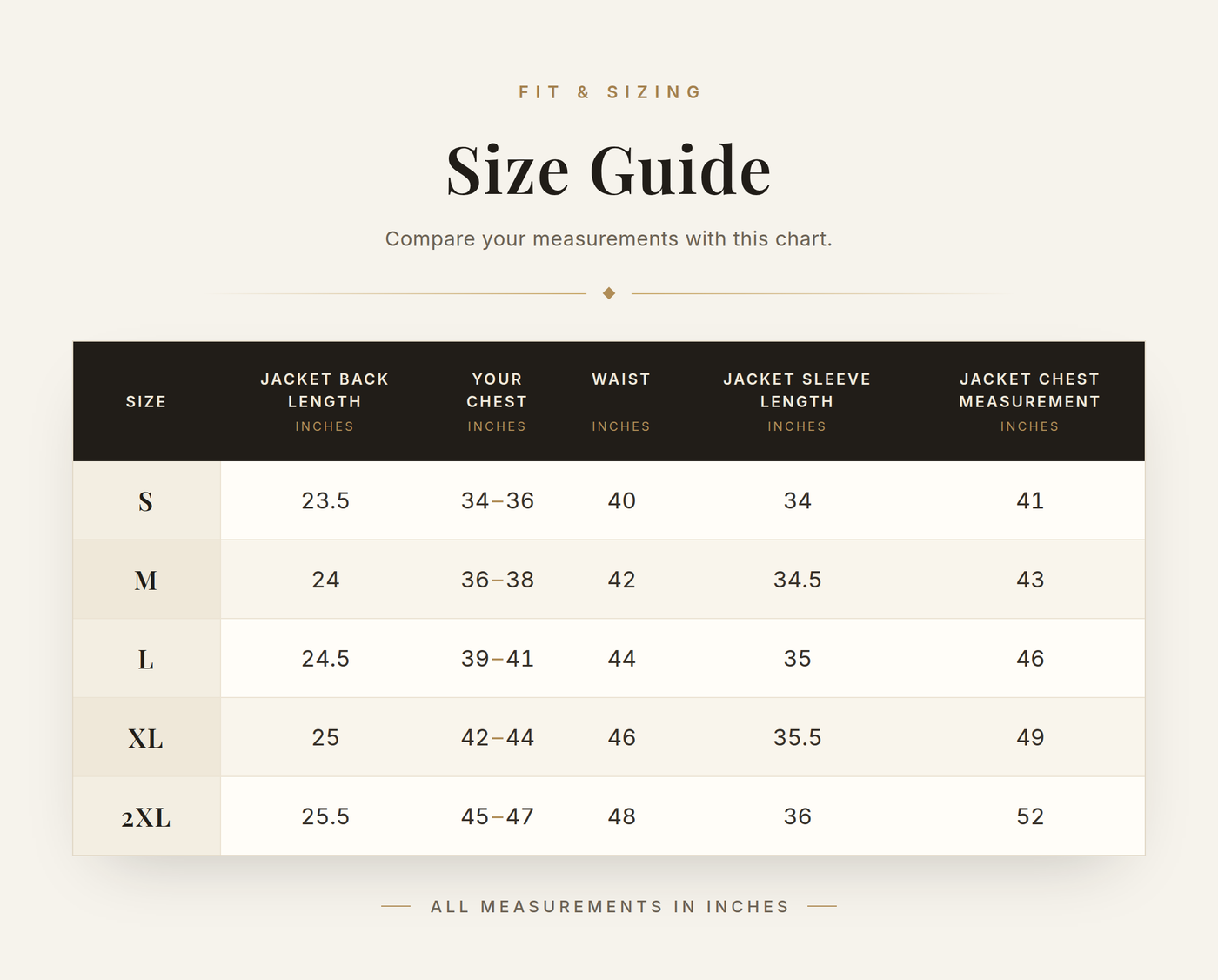 Cockpit USA Womens B-3 Sheepskin Bomber Jacket size chart