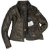 Inside view of the Cockpit USA womens Cafe Racer Jacket showing quilted lining and authenticity label