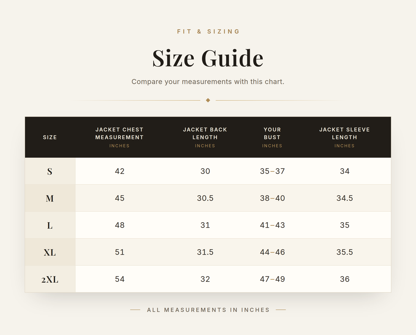 Cockpit USA Women's U.S.A.F. 21st Century A-2 Jacket with Velcro size chart