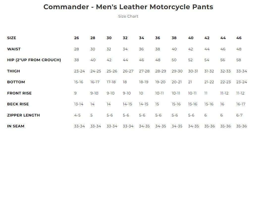 Commander Men's Motorcycle Leather Pants - Legendary USA