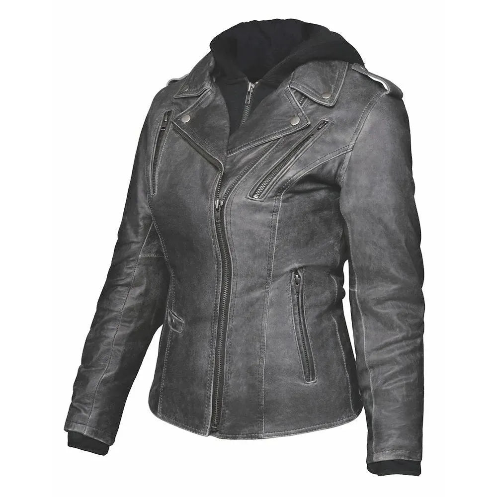 Main product view of Stella - Ladies 3-in-1 Leather Jacket by Derringer Leather, shown on plain studio background
