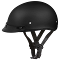 Daytona Skull Cap Half Shell Motorcycle Helmet - Beanie Style - Dull Black | DOT Approved