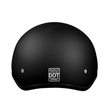 Daytona Skull Cap Half Shell Motorcycle Helmet - Beanie Style - Dull Black | DOT Approved