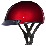 Daytona Skull Cap Half Shell Motorcycle Helmet - Beanie Style - Black Cherry | DOT Approved