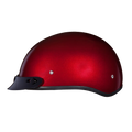 Daytona Skull Cap Half Shell Motorcycle Helmet - Beanie Style - Black Cherry | DOT Approved