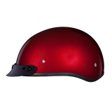 Daytona Skull Cap Half Shell Motorcycle Helmet - Beanie Style - Black Cherry | DOT Approved