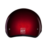 Daytona Skull Cap Half Shell Motorcycle Helmet - Beanie Style - Black Cherry | DOT Approved