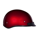 Daytona Skull Cap Half Shell Motorcycle Helmet - Beanie Style - Black Cherry | DOT Approved
