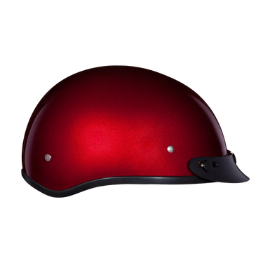 Daytona Skull Cap Half Shell Motorcycle Helmet - Beanie Style - Black Cherry | DOT Approved