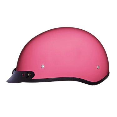 Daytona Skull Cap Half Shell Motorcycle Helmet - Beanie Style - Hi-Gloss Pink | DOT Approved