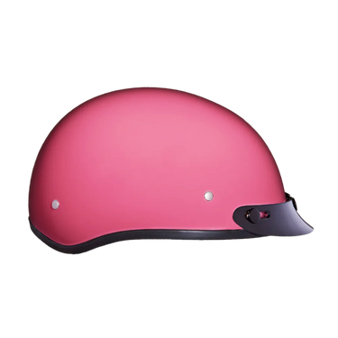Daytona Skull Cap Half Shell Motorcycle Helmet - Beanie Style - Hi-Gloss Pink | DOT Approved