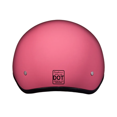 Daytona Skull Cap Half Shell Motorcycle Helmet - Beanie Style - Hi-Gloss Pink | DOT Approved