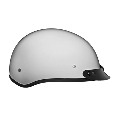 Daytona Skull Cap Half Shell Motorcycle Helmet - Beanie Style - Pearl White | DOT Approved