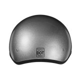 Daytona Skull Cap Half Shell Motorcycle Helmet - Beanie Style - Silver Metallic | DOT Approved