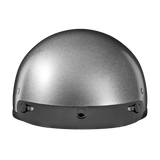 Daytona Skull Cap Half Shell Motorcycle Helmet - Beanie Style - Silver Metallic | DOT Approved