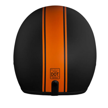 Daytona Cruiser Open Face Motorcycle Helmet Visor & Graphics Orange Pin Stripe in orange — view 4 of 10
