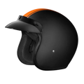 Daytona Cruiser Open Face Motorcycle Helmet - Visor & Graphics - Orange Pin Stripe | DOT Approved