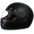 Daytona Retro Full Face Motorcycle Helmet: Vintage Style - Dull Black W/ Dull Black Accents | DOT Approved