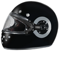 Daytona Retro Full Face Motorcycle Helmet: Vintage Style - Hi-Gloss Black w/ Chrome | DOT Approved