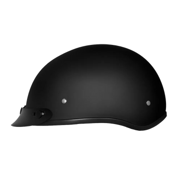 Daytona Skull Cap Half Shell Motorcycle Helmet Beanie Style Dull Black in black — view 4 of 11