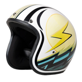 Daytona Cruiser Open Face Motorcycle Helmet - Visor & Graphics - Lightning | DOT Approved