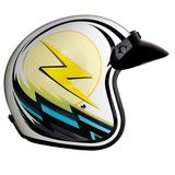 Daytona Cruiser Open Face Motorcycle Helmet - Visor & Graphics - Lightning | DOT Approved