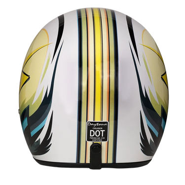 Daytona Cruiser Open Face Motorcycle Helmet - Visor & Graphics - Lightning | DOT Approved