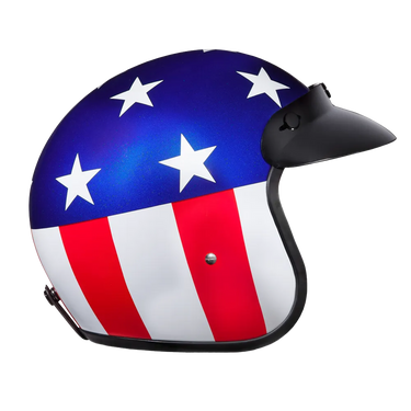 Daytona Cruiser Open Face Motorcycle Helmet - Visor & Graphics - Captain America | DOT Approved