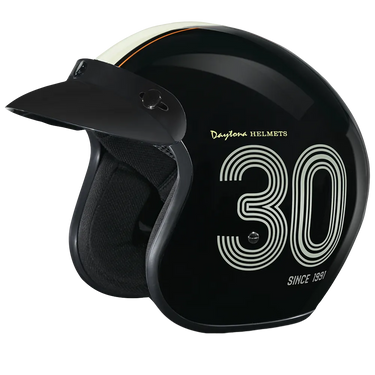Daytona Cruiser Open Face Motorcycle Helmet - Visor & Graphics - Daytona 30th | DOT Approved