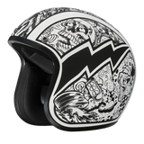 Daytona Cruiser Open Face Motorcycle Helmet - Visor & Graphics - Graffiti | DOT Approved